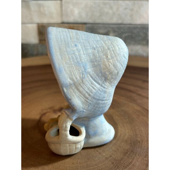 Vintage UCTCI Stoneware Girl With Umbrella Hat & Basket Figurine - Picture 3 of 9